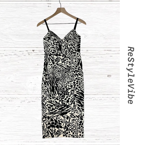SERGIO HUDSON X TARGET Women’s Size XXS Dress Midi Bodycon Animal Print Stretch - Picture 1 of 15